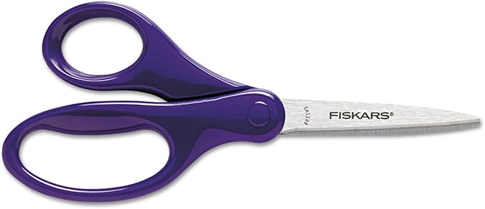 Fiskars 7" Student Scissors for Kids 12-14 - Scissors for School or Crafting - Back to School Supplies - Color May Vary