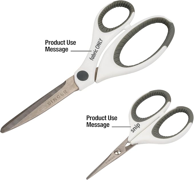 SINGER 07175 Sewing and Detail Scissors Set with Comfort Grip