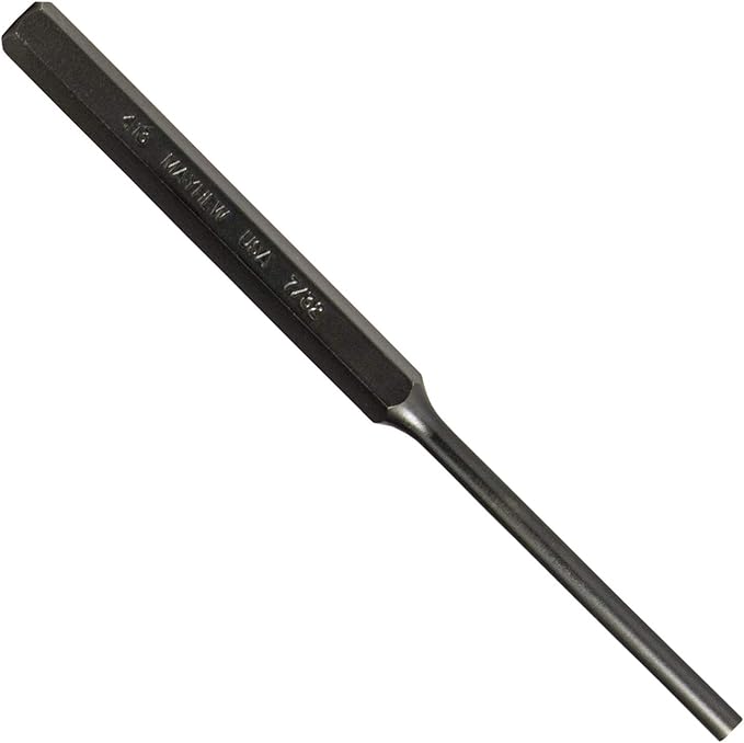 Mayhew Tools 21219 SAE Pin Punch, 7/32 x 2.50 Pin, 6" OAL x 3/8" Body, Black Oxide Finish