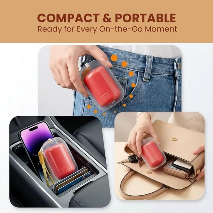 Travel Portable Lint Roller with Hand Strap, Reusable Mini Extra Sticky Pet Hair Remover for Dog Cat Fur, for Clothes Bag Dust Fuzz (Yellow)