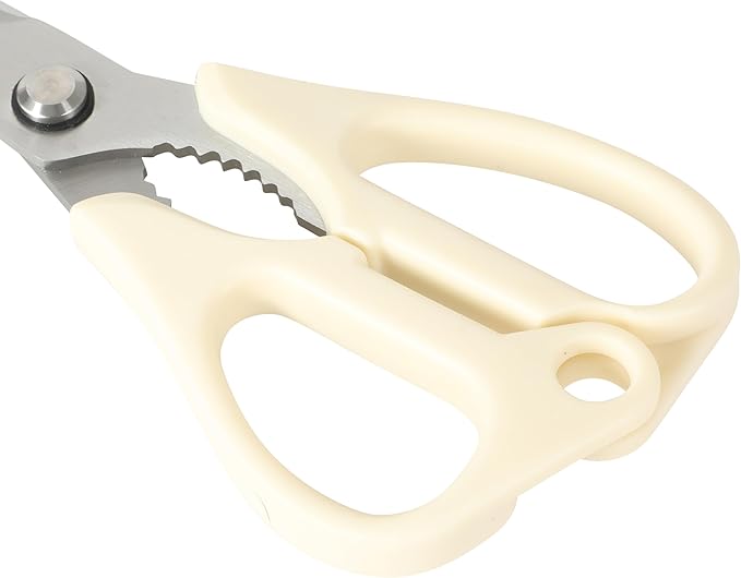 Sur La Table Kitchen Essential Kitchen Scissors with Stainless Steel Blades, All-Purpose Shears with Comfortable White Handles for Food Prep, Cutting & Everyday Use