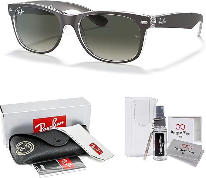 Ray-Ban RB2132 NEW WAYFARER 55MM Square Sunglasses For Men For Women +BUNDLE with ACCESSORY EYEWEAR KIT