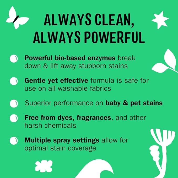 Molly's Suds Stain Remover Spray | Gentle Yet Powerful, Great for Baby & Pet Stains | Clean, Simple Ingredients (Fragrance Free) (16 Fl Oz (Pack of 2))