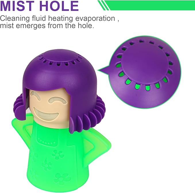 Asltw Angry or Happy Mama Microwave Cleaner, Microwave Oven Steam Cleaner, Just Add Vinegar and Water, Easily Cleans the Crud in Minutes (Green)