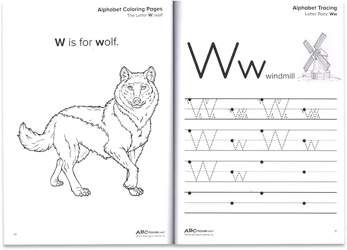 Bulk ABC Mouse Workbook Set - 6 Activity Book Bundle Letters Phonics, Sight Words, Scissor Skills, Shapes, Ages 3 4 5 6 Pre-K Kindergarten Educational Learning
