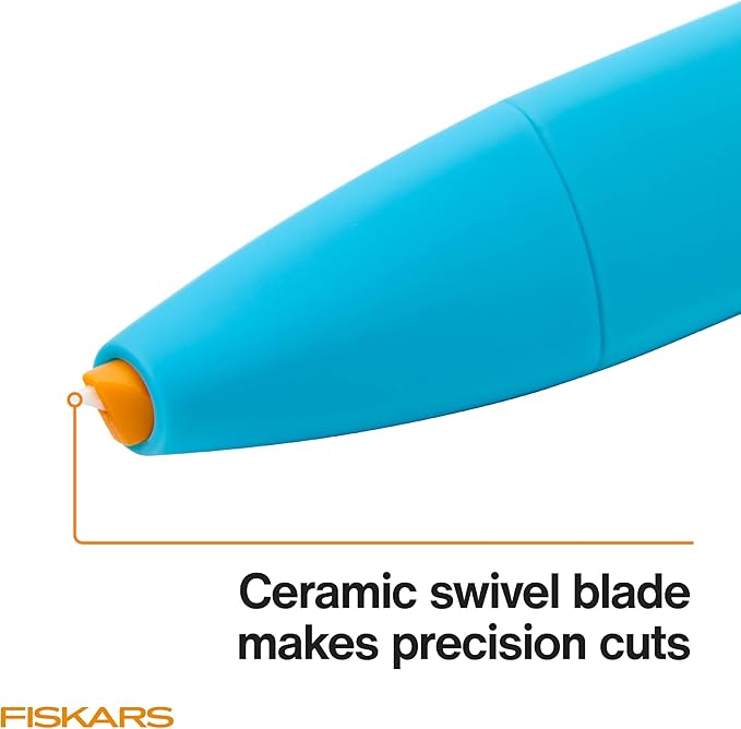 Fiskars Kids Cutting Pen with Foldable Non-Slip Mat – Safe Precision Tool for Crafting and School Projects