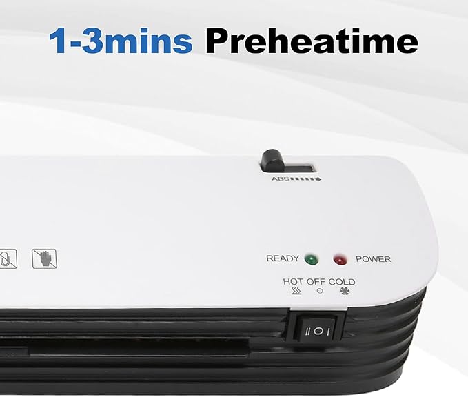 ASHATA SL299 Thermal Laminator Machine, 9 inch Hot Cold Laminating Machine with Paper Cutter and Corner Rounder, Anti Jam Lamination Machine for Laminate Recipe Cards, Photos and