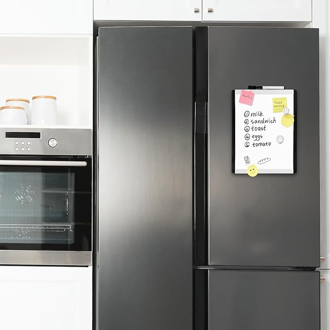 Amazon Basics Small Dry Erase Whiteboard, Magnetic, with Marker and Magnets, Lightweight, 8.5" x 11", Plastic/Aluminum Frame