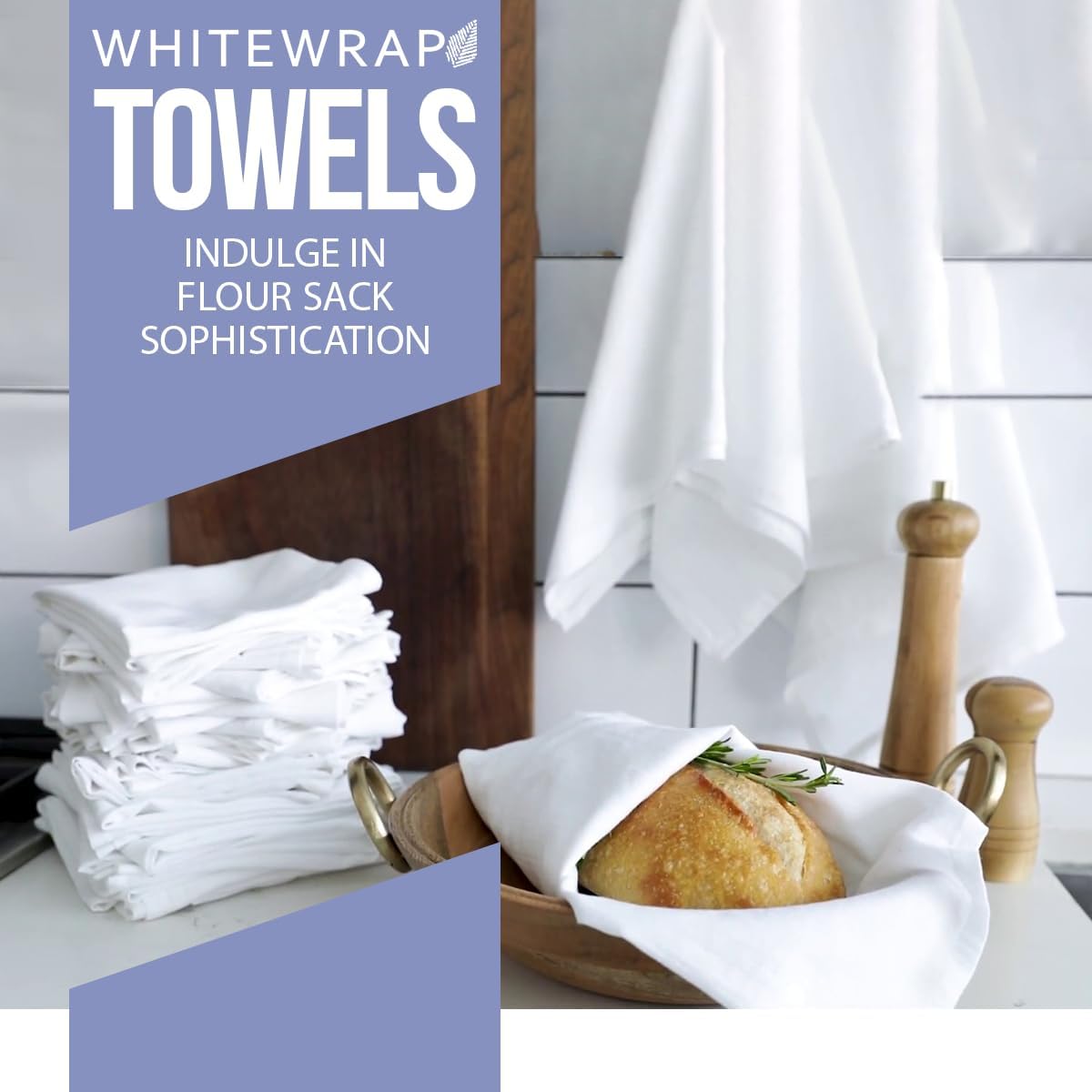 Flour Sack Towels| Tea Towel for Crafts| Kitchen Dish Cotton Blank Towel for Embroidery|Baking Bread Proofing Linen Cover| Thick Absorbent Quick Dry| 4 Pack 33"X38" White