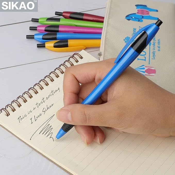 Pens Bulk, 60 Pack Gripped Slimster Ballpoint Pens Black Ink 1.0mm Medium Point Smooth Writing, Click Pens with Comfort Grip for Teachers, Students, Restaurant Servers, School & Office Use