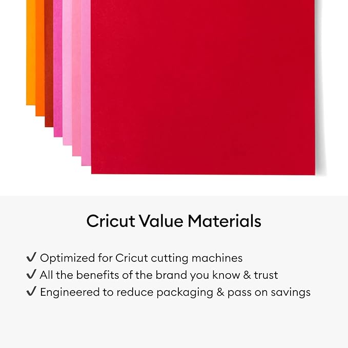 Cricut Value Cardstock Paper, Sunset Sampler - 80 sheets (8.5" x 11") - Compatible with Joy Xtra, Explore, & Maker Machines - Letter Size