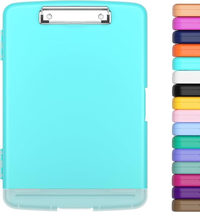 Hongri Clipboard with Storage with Pen Holder, Folder Nursing Clip Board 8.5 x 11 Foilo-Side Opening, High Capacity, Light Weight for Teachers, Classroom. Size 14 x 9.6 x 1.2 in(Light Green)