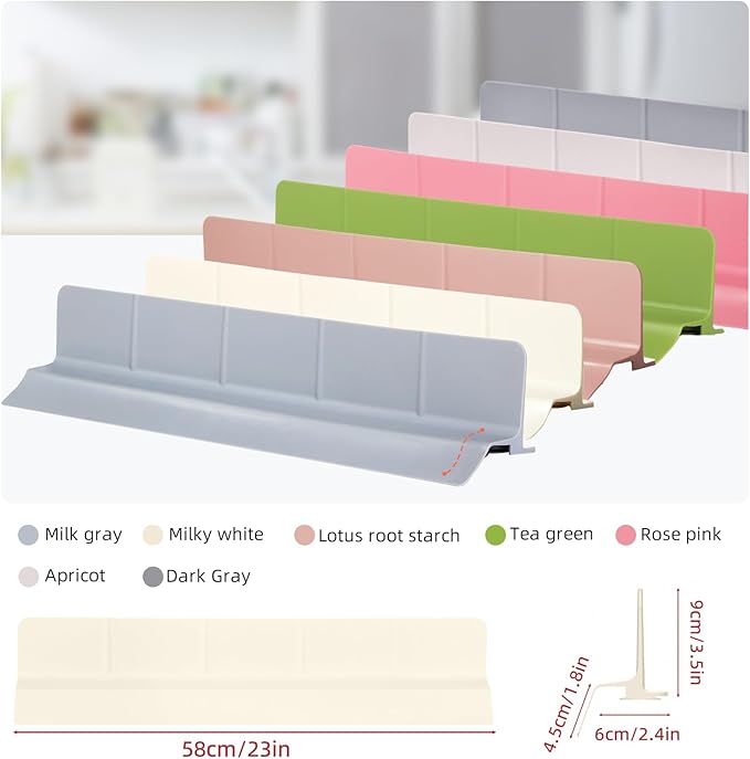 23" Ultra Silicone Sink Splash Guard Released in 2025/Dec,Self-Draining Water Splash Guard for Kitchen Sink,Bathroom and Island,with 3.5" High Splash Guard & 7 Strong Suction Cup (Beige)