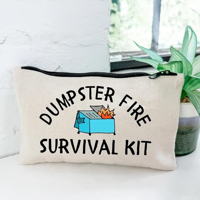 Moonlight Makers Funny Office Supplies Gift Set - Dumpster Fire Pen Set, Fires To Put Out Notepad, Survival Kit Zipper Pouch - Cute Stationery Sets for Women, Funny Gifts for Friends and Coworkers