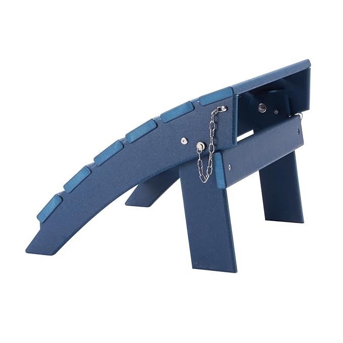 VEVOR Adirondack Ottoman, 15.7L x 18.9W x 13H Inch HDPE Plastic Folding Adirondack Ottoman, Weather-Resistant Foot Rest for Adirondack Chair, Widely Used for Outside Porch Pool Lawn Backyard, Blue