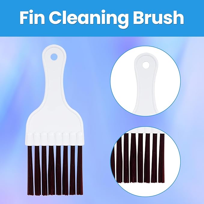3 Pcs Air Conditioner Condenser Fin Comb Cleaner Kit, Ac Coil Cleaner Brush,1 Stainless Steel Radiator Fin Comb Straightener Refrigerator Tools with 2 Evaporator Radiator Clean Tool