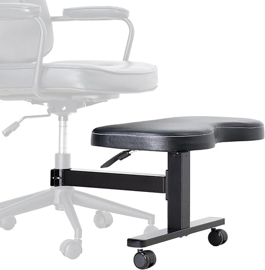VIVO Height Adjustable Retrofit Footrest for Office Chair, Cushion Attachment Fits 2 inch Cylinders, Cross-Legged Sitting Option, Holds 242 lbs, Black, Chair-REST1