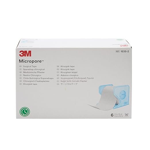 3M™ Micropore™ Surgical Tape with Dispenser 1535-2, 2 inch x 10 yard (5cm x 9,1m), 6 rolls/box
