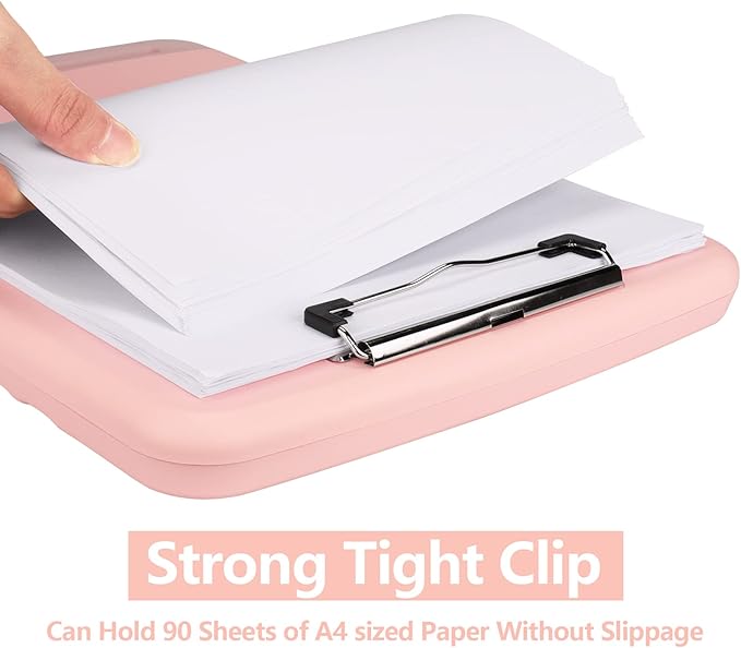 SFLHHDM Plastic Clipboard with Storage, High Capacity Clip Boards 8.5x11 with Storage, Heavy Duty Nursing Clipboard Folder, Cute Clipboards, Letter A4 Size Clipboards with Storage for Teachers, Nurse