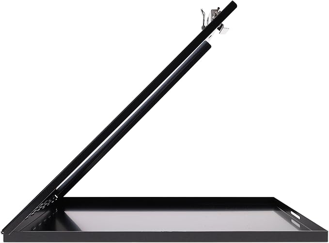 Saunders Slim Metal Clipboard with Storage, Black Single Layer Nursing Clipboard Folio, Letter Size Paper Organizer, Steel Clip with Locking Latch, Form Holder for Office, School & Work - Made in USA