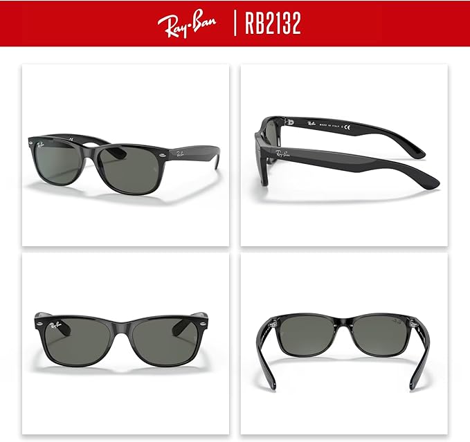Ray-Ban RB2132 NEW WAYFARER 55MM Square Sunglasses For Men For Women +BUNDLE with ACCESSORY EYEWEAR KIT