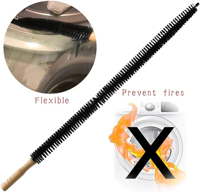 Dryer Vent Cleaner Kit Brush-2 Pack Clothes Lint Trap 30 Inch Long Flexible Pipe Refrigerator Coil Brush