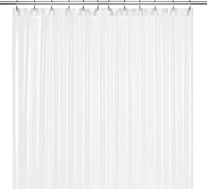 LiBa Bathroom Shower Curtain with 12 Shower Rings- Waterproof Plastic Shower Curtain Premium PEVA Non-Toxic with Rust Proof Grommets Frosted 10G Heavy Duty Bathroom Accessories 72x72