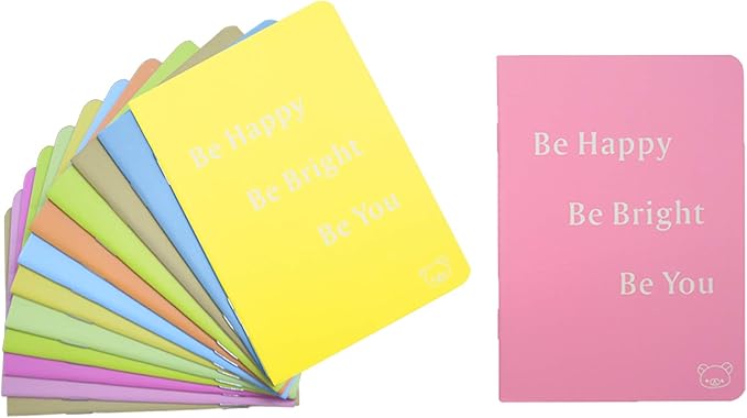 Yansanido 24 Pcs 4.9 Inch x 3.5 Inch Pocket Notebook 24 Sheets (48 Pages) 7mm College Ruled 70 Gsm Paper(24)