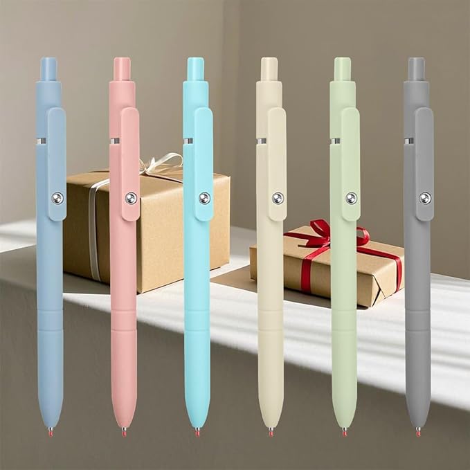 Gel Pens 6-Pack Quick-Dry Smudge-Resistant Ink, Writing Tools for School, Office, Creative Projects | Aesthetic Gift Set for Students/Teachers/Nurses/Professionals (Morandi-6PCS)