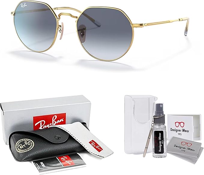 Ray-Ban Jack RB3565 Rounded Hexagonal Sunglasses for Men for Women +BUNDLE with ACCESSORY EYEWEAR KIT