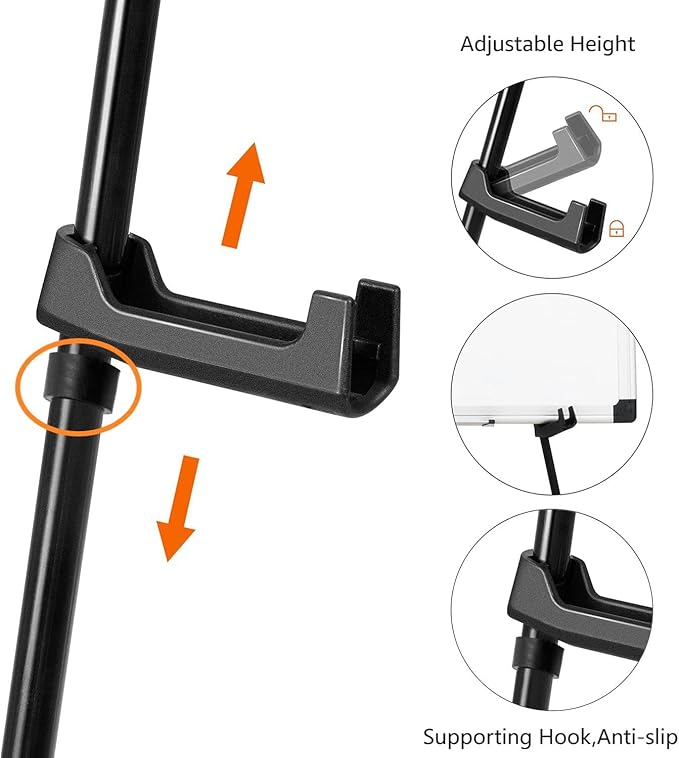 Amazon Basics Easel Display Stand, Instant Floor Poster, Lightweight, Collapsible and Portable with Tripod Base, Black Steel (supports 5 pounds)
