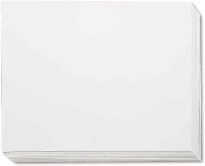 Pacon 104225 Peacock Four-Ply Railroad Board, 22 x 28, White, 100/Carton