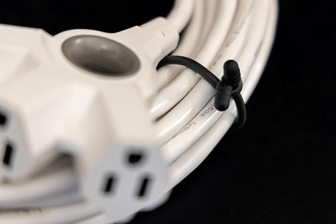 Philips 6 Piece Flex Ties 7 Inch Zip Ties Cable Management Multi-Purpose Cord Organizer Reusable Cable Ties for Extension Cords Power Strips Outdoor Lighting Black and White SWV4409/27