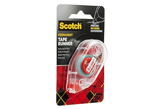 Scotch 6061 Scotch Double Sided Adhesive Roller Tape Runner, Permanent, Acid-Free, Photo-Safe Adhesive for Scrapbooking, Photo Mounting, and Crafts, 0.27 in x 26 ft per Roller, Pack of 3