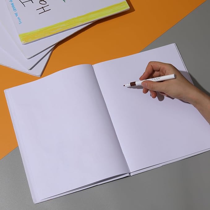 12 Pack Hardcover Blank Book,8.5x11 Inch Unlined Sketchbook Journal - 18 Sheets/36 Pages Each, Bulk Pack of White Hardcover Blank Books for Writing, Drawing Make Your Own Book, Multi-Purpose for Students & Adults