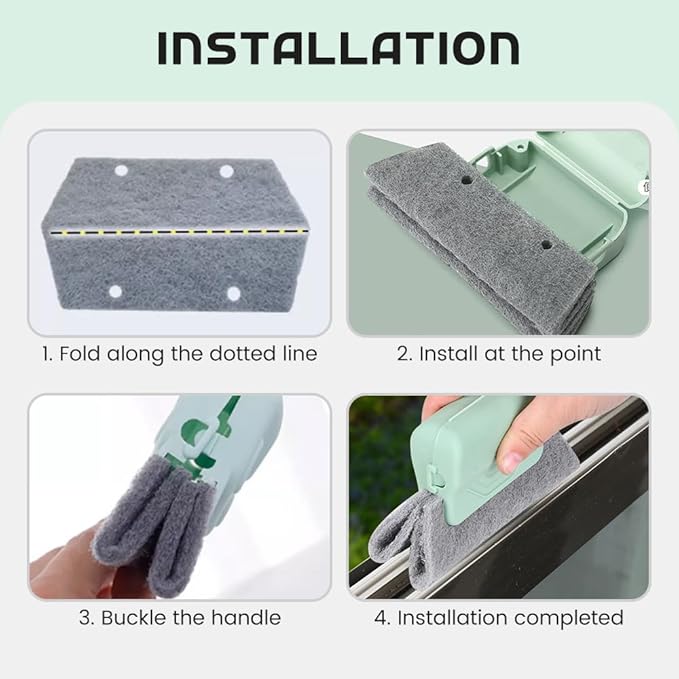 Magic Window Track Cleaner, 2025 New Groove Cleaning Brush Tools Set, Hand-held Window Track Cleaner Brushes Tools for Window lides Gaps Tile Lines Shutter Car Vents (Mix, 2PCS)