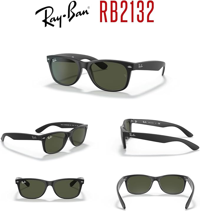 Ray-Ban RB2132 NEW WAYFARER 55MM Square Sunglasses For Men For Women +BUNDLE with ACCESSORY EYEWEAR KIT