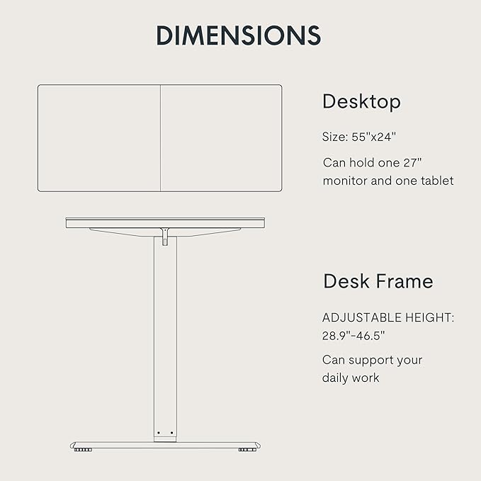 FLEXISPOT 55x24 Inch Electric Height Adjustable Standing Desk for Home & Office, Splice Board Desk for Computer Workstation, Study, or Creative Setup, White