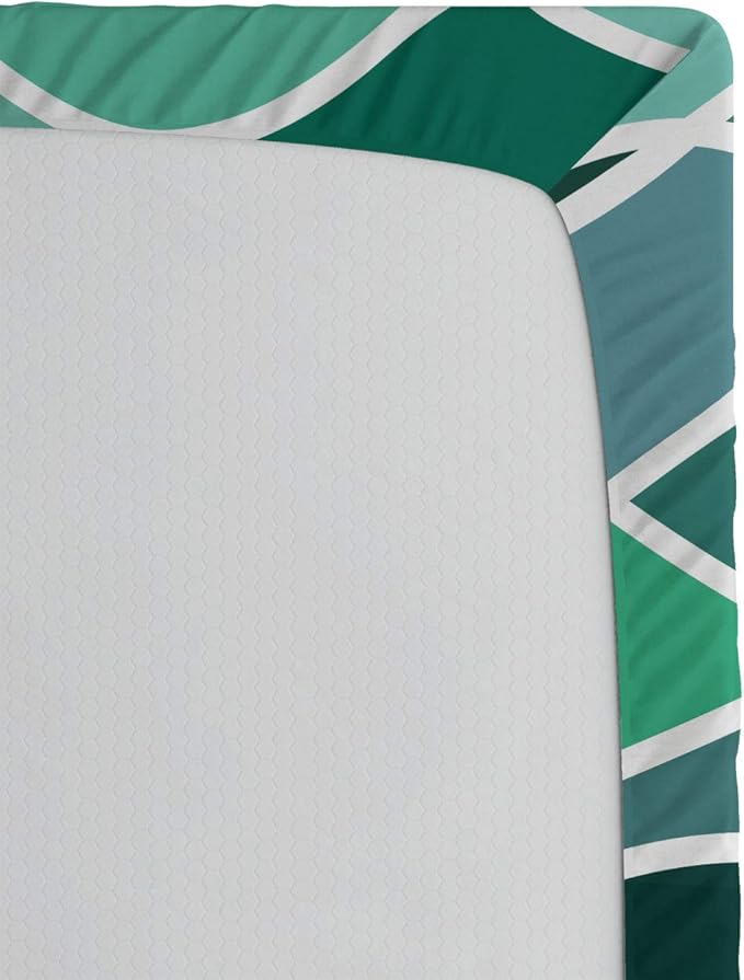 Ambesonne Seafoam 2 Pack Fitted Sheet, Stained Glass Composition, Bed Cover All-Round Elastic Deep Pockets 2 Pieces, Package Contains 2 Full Size Fitted Sheets, Multicolor