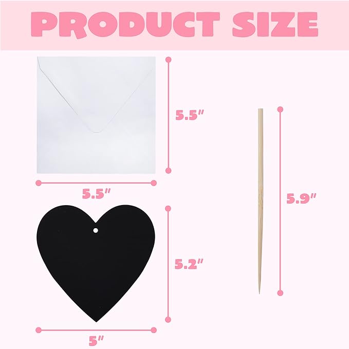JOYIN 36 Packs Valentines Day Gifts Cards for Kids Magic Color Scratch Heart Rainbow Scratch Paper Heart Valentine Crafts and Art for Kids Classroom Exchange Create Rainbow Art Without Ink