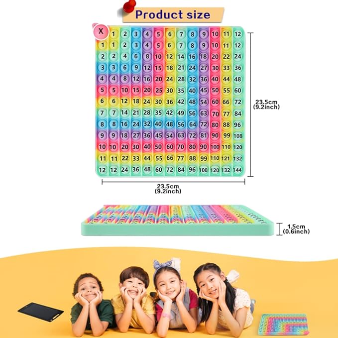 Multiplication & Addition Game Table Division Flash Cards 3rd Grade pop-up Fidget Math Toy, Create Various Math Learning Toy Times Table Number Blocks (Double-Sided Printed)