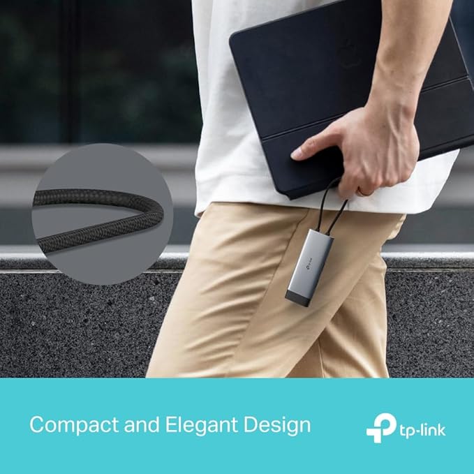TP-Link USB C Hub 5-in-1 Multiport Adapter (UH5020C) | 4K@60Hz HDMI, 100W Power Delivery, 1×USB-C, 2× USB-A Data Ports | 5Gbps High-Speed Dongle | Compatible w/MacBook and More | Plug and Play