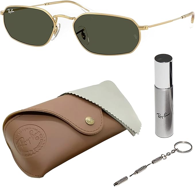 Ray-Ban RB3947 Square-Round Shaped Sunglasses for Men & Women with Official RAYBAN Eyewear Kit – Classic Timeless Design