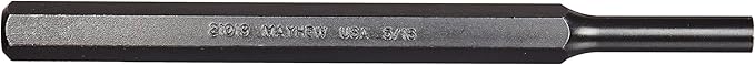 Mayhew Tools 21019 SAE Pin Punch, 5/16 x 1.25" Pin, 6" OAL x 7/16" Body, Black Oxide Finish