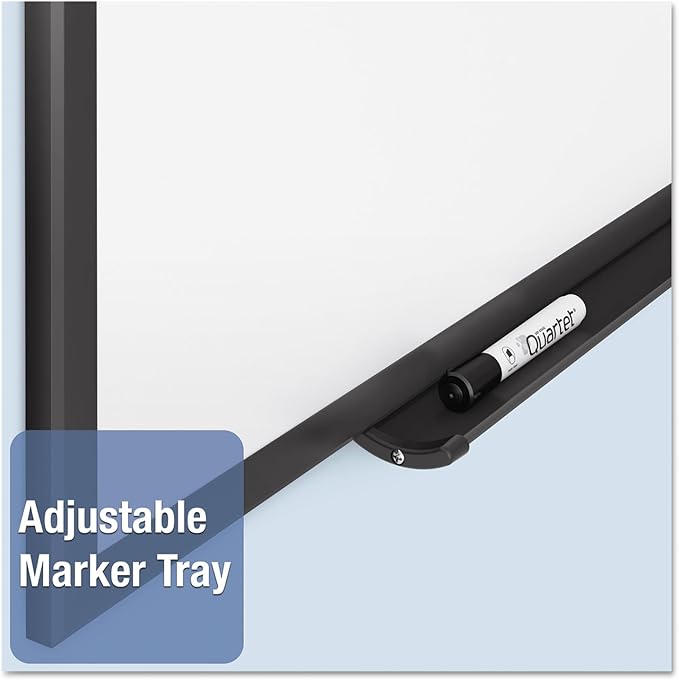 Quartet Magnetic Dry Erase White Board, 48"W x 36"H Whiteboard, Nano-Clean Surface Resists Ink Stains, Black Aluminum Frame (SM534B)