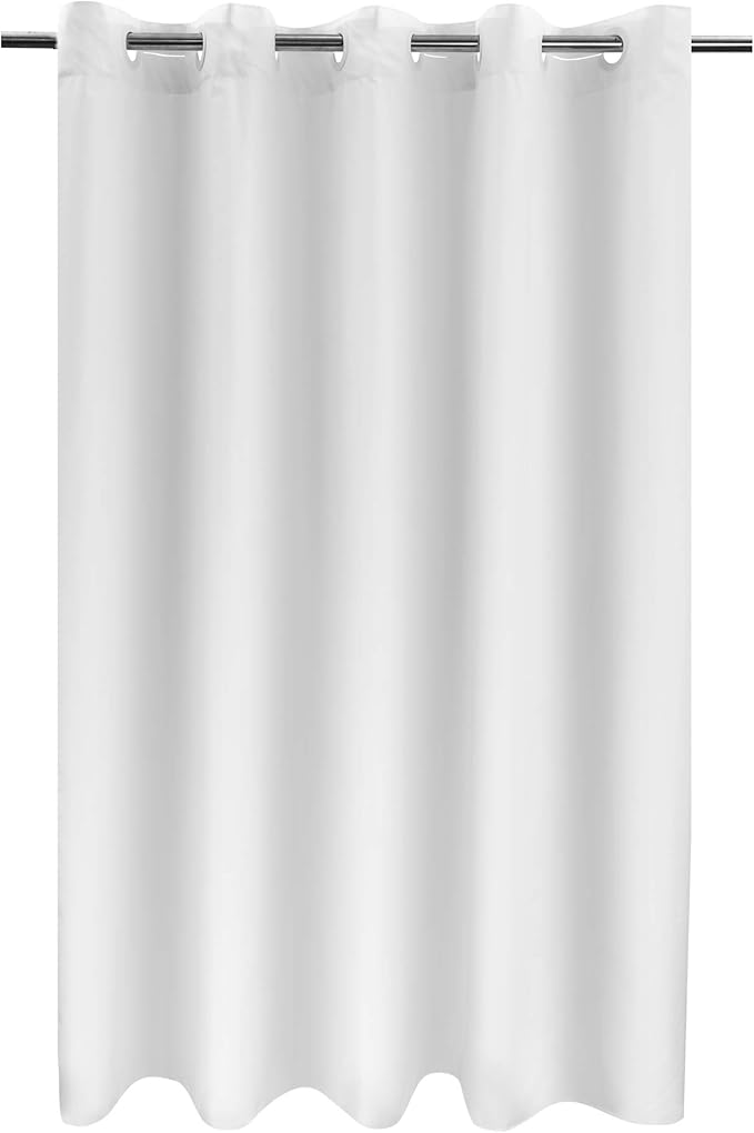River Dream Extra Long No Hook Shower Curtain TPU Lining & No Required Liner, 71" x 86"(84") Hotel Fabric Shower Curtain for Bathroom, Bottom Magnets & Waterproof, White, 71x86