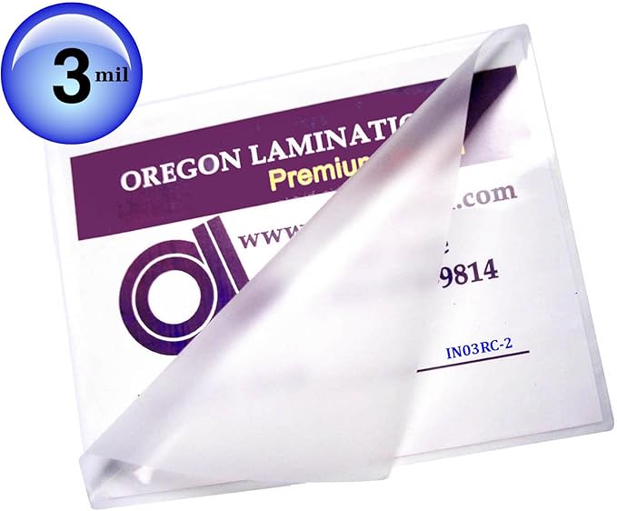 Oregon Lamination Heat Activated Laminating Pouches Half Page Size 3 Mil 2 Sides, 6” x 9” (152mm x 229mm x 75um Thick x 2 Sides) [pk of 200] for up Through 5.75” x 8.75” Sheets, Clear Gloss