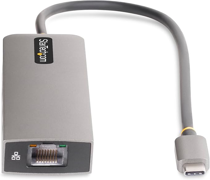 StarTech.com 3-Port USB-C Hub, 2.5 Gbps Ethernet, 100W PD Pass-Through Port, USB 3.2 10Gbps, 2X USB-A/1x USB-C, Portable Hub