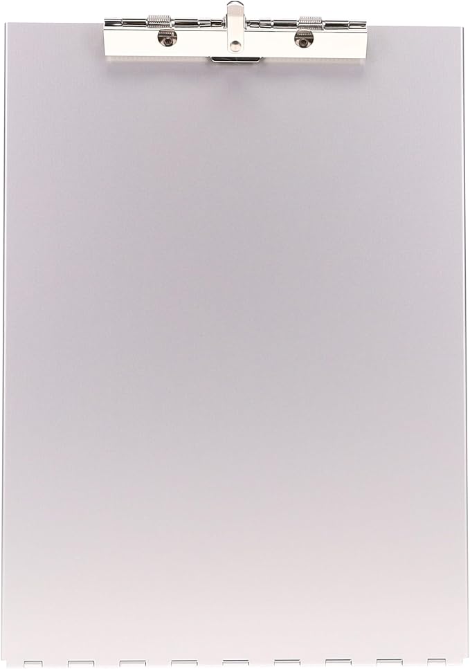 Saunders Slim Metal Clipboard with Storage, Silver Single Layer Nursing Clipboard Folio, Letter Size Paper Organizer, Steel Clip with Locking Latch, Form Holder for Office, School & Work - Made in USA