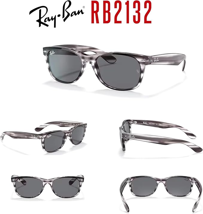 Ray-Ban RB2132 NEW WAYFARER 55MM Square Sunglasses For Men For Women +BUNDLE with ACCESSORY EYEWEAR KIT